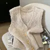 Chaleco de Punto de Cuello en V Estilo Old Money 2026 Primavera, Otoño, Invierno Chaleco de Punto de Gama Alta Suave y Acogedor Top para Vestir sin Mangas