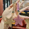 Llavero de Estrella de Cinco Puntas con Diamantes Incrustados de Dibujos Animados Transfronterizo, Colgante para Bolso de Mujer Estilo Simple de Moda Japonesa y Coreana, Exquisito Accesorio de Decoración para Coche