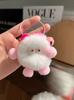 Bonito Rex Rabbit Fur Coal Ball Car Keychain Pingente Coreia do Sul Internet Celebrante Pelúcia Mochila Bolsa Pingente Presente