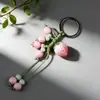 Pingente de Morango de Cerâmica Jingdezhen, Chaveiro Estilo Ins, Uso Duplo para Bolsas, Item Popular de Feira Noturna, Fornecimento Direto do Fabricante