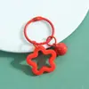 Llavero Colgante Estrella de Cinco Puntas de Colores Anillo de Tarjeta de Aleación DIY Hecho a Mano Abalorios Perler Hebilla Colgante Material de Adorno Venta al por Mayor