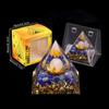 Adorno de Pirámide de Bola de Cristal Natural, Pieza de Decoración para el Hogar de Grava de Cristal Recubierta de Resina, En Caja