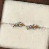 Brincos de Pressão, Estilo Marrom Doce e Cool, Brincos Fofos de Peixe Gatinho Seco, Brincos Assimétricos Coreanos de Nicho Retrô