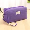 Bolsa de maquillaje de mano de tela Oxford para mujer, bolsa cuadrada pequeña simple, bolsa de almacenamiento de cosméticos portátil de gran capacidad, venta al por mayor, se puede imprimir con texto