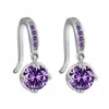 Pendientes Kaiwei de Diamante Redondo Plateados Pendientes Elegantes Pendientes de Gota de Agua Accesorios Simples Versátiles Gancho para el Pelo