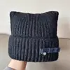 Gorro de Punto de Lana Estilo Coreano Cálido con Orejas de Gato Otoño Invierno Protección para los Oídos al Aire Libre para Mujer Versátil con Forro de Forro Polar Hace que la Cara Parezca Más Pequeña