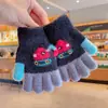 Guantes de Rebaja para Niñas, Nuevo Estilo Otoño e Invierno, Guantes Cálidos y a Prueba de Frío Kuromi de Cinco Dedos para Niños Pequeños y Niños