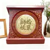 Pastel Shuibei Fortuna Dorada con Adornos de Lingote de Oro, Empaque de Caja de Madera, Regalos de Negocio para Inauguraciones, Mudanzas, Festivales