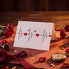 Tarjeta de felicitación con confesión de amor estampada en oro estilo Ins, Tarjeta de felicitación de electrocardiograma en inglés, Tarjeta plegable de bendición para regalo del Día de San Valentín