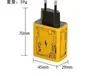 Carregador de Celular 20W Transfronteiriço Tipo-C+Usb Carregamento Rápido Padrão Europeu, Americano e Britânico Carregamento Rápido Adaptador de Energia de Porta Dupla