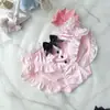 Bragas de Mujer Lindas de Triángulo de Cintura Media Estilo Japonés Leche Fresca Hoja de Loto Seda Estudiante Princesa