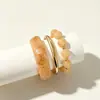 El más vendido en Europa y América, pulsera de resina degradada, pulsera de cuentas metálicas en capas, juego de tres piezas con accesorios de diseño único
