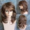 Perucas Femininas Mais Vendidas Transfronteiriças Europeias e Americanas Novo Cabelo Longo Cacheado de Cor Mista Aliexpress Estilo Quente Cor Degradê Dropshipping