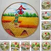 Pá de lixo pintada à mão em bambu trançado pintura nostálgica fazenda bambu trançado pintura decoração pá criativa country mural de parede grão tudo trabalho duro