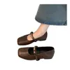 Zapatos Planos Mary Jane para Mujer 2026 Estilo Nuevo Otoño Francés Poco Profundos Vintage Suela Suave Cuero Bailarinas