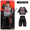 Ropa de Calle de Hip Hop de Moda para Niños Conjunto de Disfraz de Baile Rayado Negro para Niños Hip Hop Chicas Atuendo de Presentación Genial y Atractivo Masculino