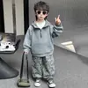 Moda de Primavera 2026 Tendencia Nueva Conjunto de Ropa para Niños y Niñas Sudadera con Capucha Sudadera Conjunto de Pantalones Casuales Conjunto de Dos Piezas