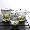 Juego de Té Kung Fu de Vidrio Chino para Degustación de Té Taza Maestra Taza de Equidad de Bambú Engrosada Tazón con Tapa Juego de Té Caja de Regalo Venta al por Mayor