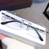 Óculos sem Aro de Titânio Puro com Corte Diamantado para Homens, Anti Luz Azul, Miopia, Hipermetropia, Presbiopia, Astigmatismo, Ultraleve, Para Negócios, Profissional