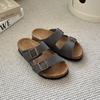 Verano Retro Boken pantuflas de punta abierta zapatos de plataforma pantuflas de mujer para exterior Corcho planas de punta abierta chanclas zapatos de playa