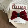 Novo Tecido Tridimensional Morango Urso Laço Grampo de Cabelo Infantil Grampo de Cabelo Faixa de Cabelo Grampo de Cabelo Presilha Lateral Tendão de Borracha