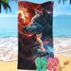 Mengqi Ropa de Hogar Toalla de Playa Estampado de León Toalla Cuadrada de Microfibra Toalla de Baño Absorbente Toalla de Secado Rápido Protector Solar