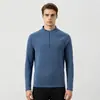 Nueva camiseta interior de forro polar de doble cara para otoño e invierno con media cremallera, camiseta interior para hombre, jersey cálido, top deportivo de manga larga