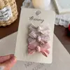 Nuevo pasador de pelo de tela a cuadros florales estilo coreano, cinta para el pelo dulce y versátil, pinza para flequillo lateral infantil