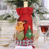 Zicheng Navidad Nuevos Productos Decorativos Lino Nieve Dibujos Animados Cordón Juego de Botellas de Vino Champán Vino Juego de Vino Venta Caliente