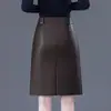 Moderna minifalda casual de cuero, nueva falda de línea A de cintura alta ajustada otoño/invierno 2026, falda lápiz adelgazante y versátil