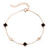 Pulsera de trébol de cuatro hojas con ágata negra para mujer, pulsera con personalidad de moda clásica de diamantes, joyería de plata esterlina s925 coreana al por mayor