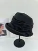 Chapéu de Pescador Japonês Simples com Laço e Aba Dobrável Feminino Outono Inverno Lã Grossa Quente Feltro Retrô Moda Versátil Chapéu Balde