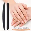 Lima de uñas de acero inoxidable Negra Media Luna Tira de lima de lija Tira de lijado de pulido de doble cara Manicura Lima de uñas de acero inoxidable Lámina de acero
