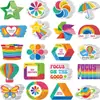 20 Piezas de Pegatinas para Reducir el Estrés, Ansiedad, Calma Sensorial, Pegatinas de Gestión Rayadas, Artículos Sensoriales, Pegatinas Calmantes