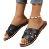 Sandalias de Chanclas de Color Sólido Talla Grande para Mujeres del Sudeste Asiático Transfronterizas Calzado Casual de Verano de Comercio Exterior Cuadradas de Punta Abierta y Suela Plana Ligeras