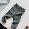 Leggings de Algodão com Caxemira Elástico~2026 Nova Coleção Primavera e Outono Calça Skinny Versátil Infantil Leggings Estilo Coreano para Bebê