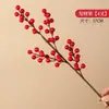 Flores Artificiais de Ano Novo 2027, Frutas Vermelhas Festivas, Produtos Dourados, Coleção de Enfeites de Flores e Frutas Artificiais, Materiais DIY para Cesta Abraço
