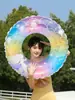 Lentejuelas sueño sirena anillo de natación agua inflable anillo de natación niños anillo axila salvavidas anillo flotante