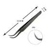 Pinzas de Rejilla de Precisión para Pestañas Transfronterizas, Pinzas de Acero Inoxidable de Alta Calidad Color Dorado Pluma, Pinzas para Extensiones de Pestañas Florecientes, Pinzas para Pestañas Postizas