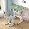 Conjunto de Mesa e Cadeira de Estudo Infantil, Mesa de Escrita para Estudante com Altura Ajustável, Simples, Prático, Confortável, Mesa para Estudante para Uso Doméstico, Estação de Lição de Casa