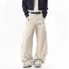 Pantalones Cargo de Dibujos Animados Estilo Americano Bordados con Cimitarras para Hombre, Marca de Moda, Otoño Sueltos Retro Patchwork Pierna Ancha Casual Largos