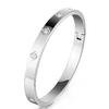 Joias Transfronteiriças Pulseira da Moda com Fivela de Diamante Pulseira de Aço Titânio que Não Desbota Pulseira de Aço Inoxidável Trevo de Quatro Folhas para Meninas