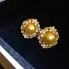 Anillo, Pendientes, Collar de Perlas de Zirconia Bañados en Oro Real de 18K, Gargantilla Vintage, Joyería de Lujo Ligero de Alta Gama