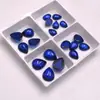 Gema de Espinela Azul con Forma de Gota de Agua Lisa de Fondo Plano Piedra Suelta Piedra Lisa con Forma de Pera Accesorio de Piedra para Incrustar en Anillos de Joyería DIY