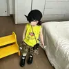 Conjunto de Colete para Meninos Verão 2026 Novo Desenho Dopamina Top Fino Bebê Super Legal Shorts Estilo Rua Tendência