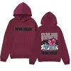 Sudadera con cremallera y estampado de letras de amor de diseño simple y moderno, Sudadera con capucha para hombre