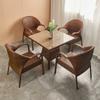 Set de Tres Piezas de Silla de Ratán para Ocio en Balcón al Aire Libre Respaldo de Ratán Silla de Ratán Muebles de Jardín para Exterior Patio Mesa y Silla para Exterior