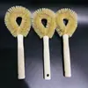 Pincel para óleo antiaderente escova para lavar louça cabo longo Zhu Bin cabo de madeira longo escova de limpeza não danifica panela cozinha artefato de limpeza de panela doméstica