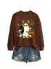 Amazon eBay site independente moda divertida fofa feminina estampa de leopardo laço fantasma morcego gato moletom