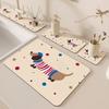 Alfombrilla de Drenaje para Encimera de Dibujos Animados Fregadero de Cocina Taza Bol Palillos Alfombrilla Absorbente Bandeja de Té Barra para Lavar Platos Posavasos para Mesa de Café